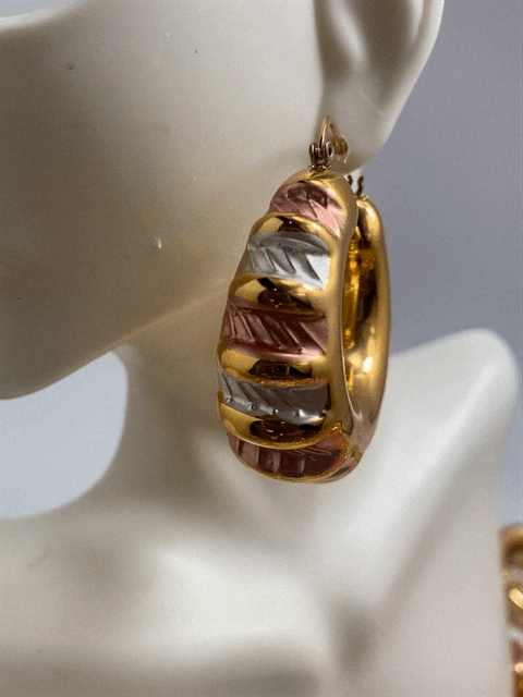 Tricolor Gypsy Hoops