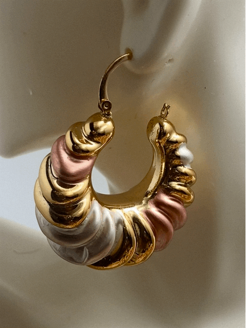 Tricolor Gypsy Hoops