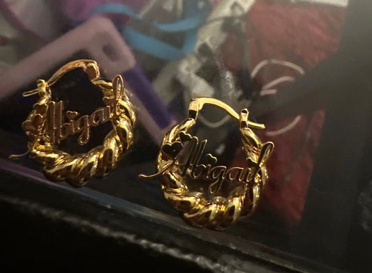 Baby Name Twisty Hoops Necklace & Bracelet Set