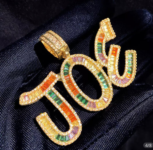 Personalized Baquette Pendant Necklace