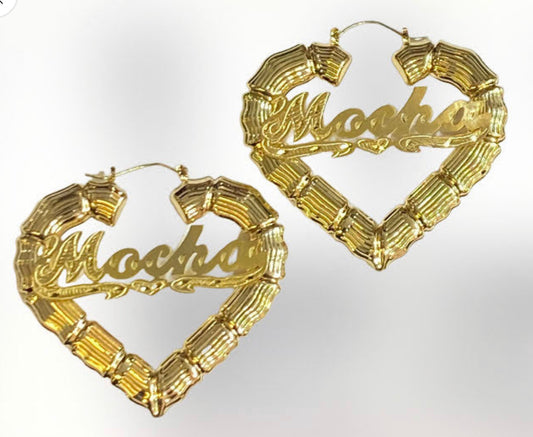 Personalized Heart Bamboos with Bracelet