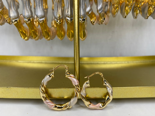 Baby Chunky Tri Color Twisty Hoops