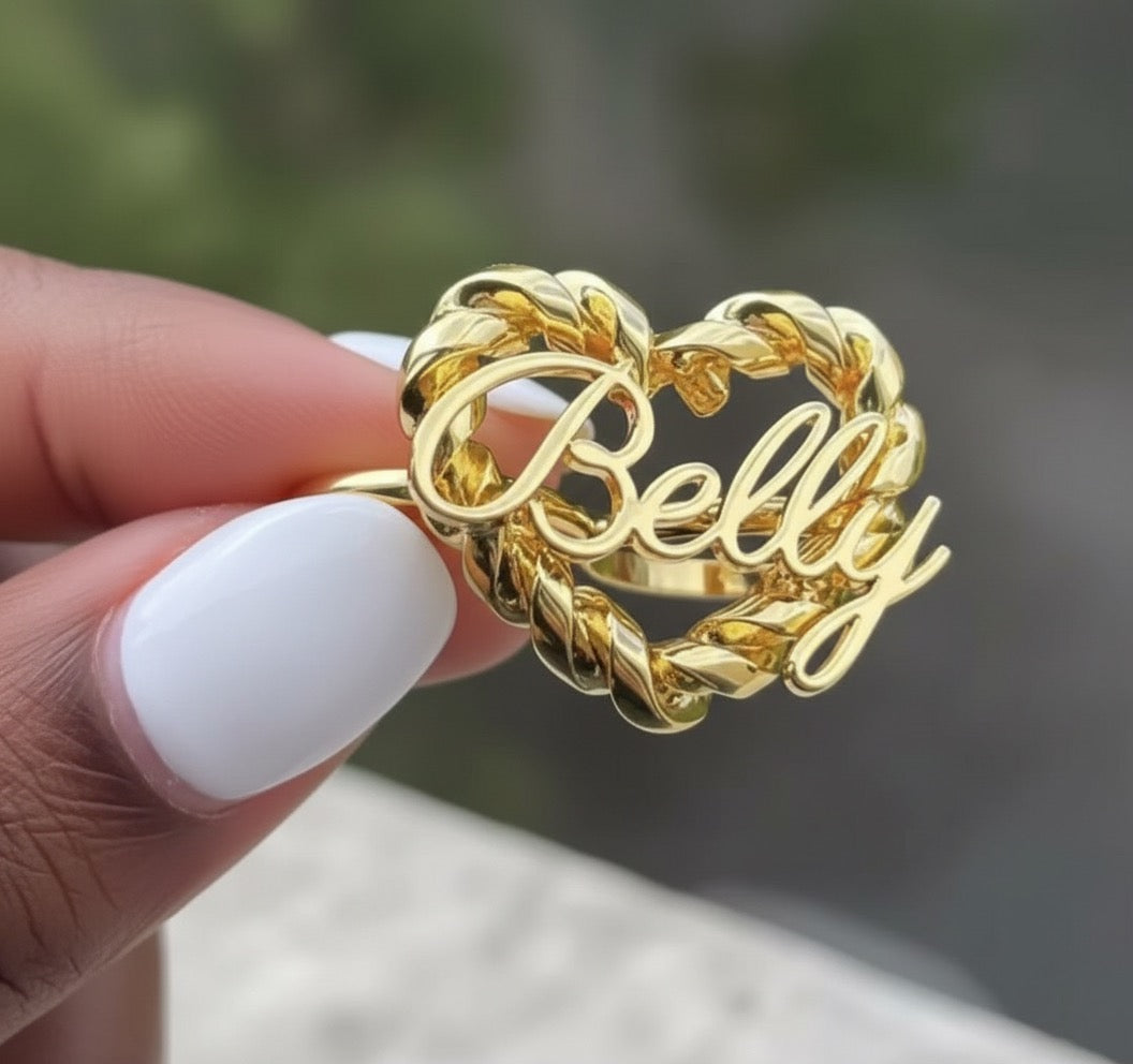 Heart Name Ring