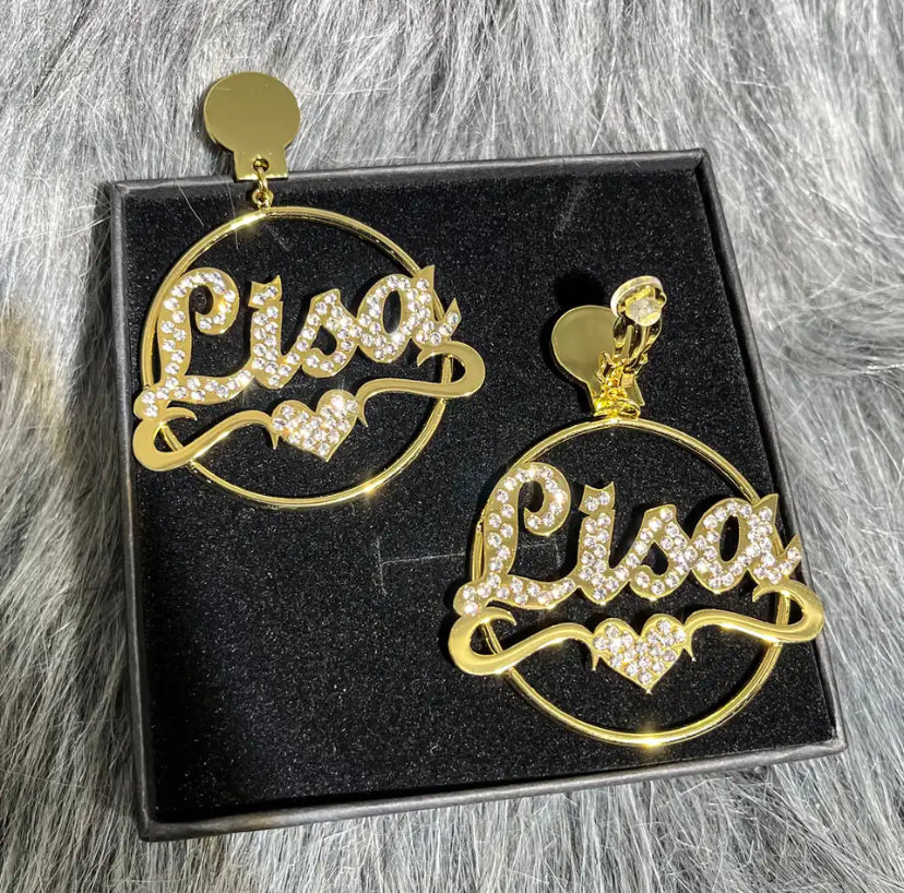 Personalized Clip On Hoops