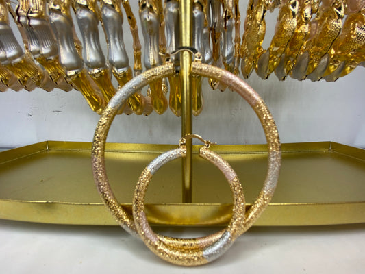 Shimmering Tri Color Hoops