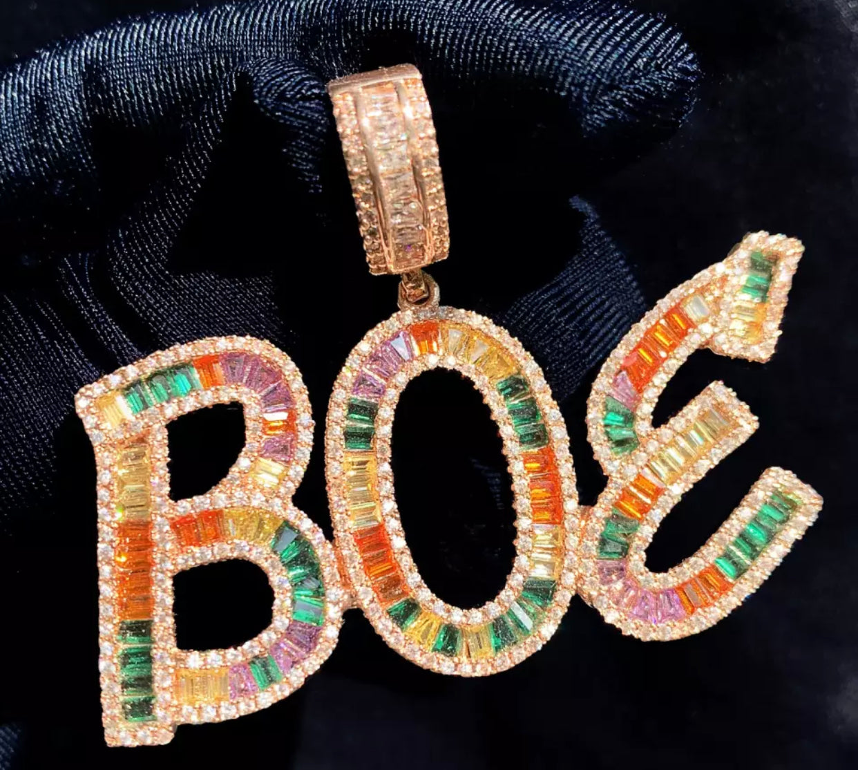 Personalized Baquette Pendant Necklace