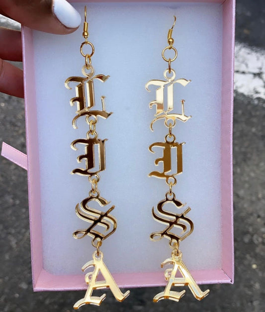 Personalized Dangly Initial Earrings