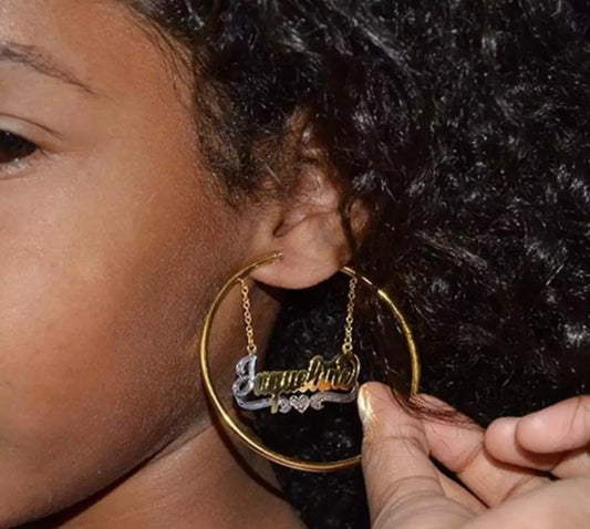 Personalized Swinging name Hoops