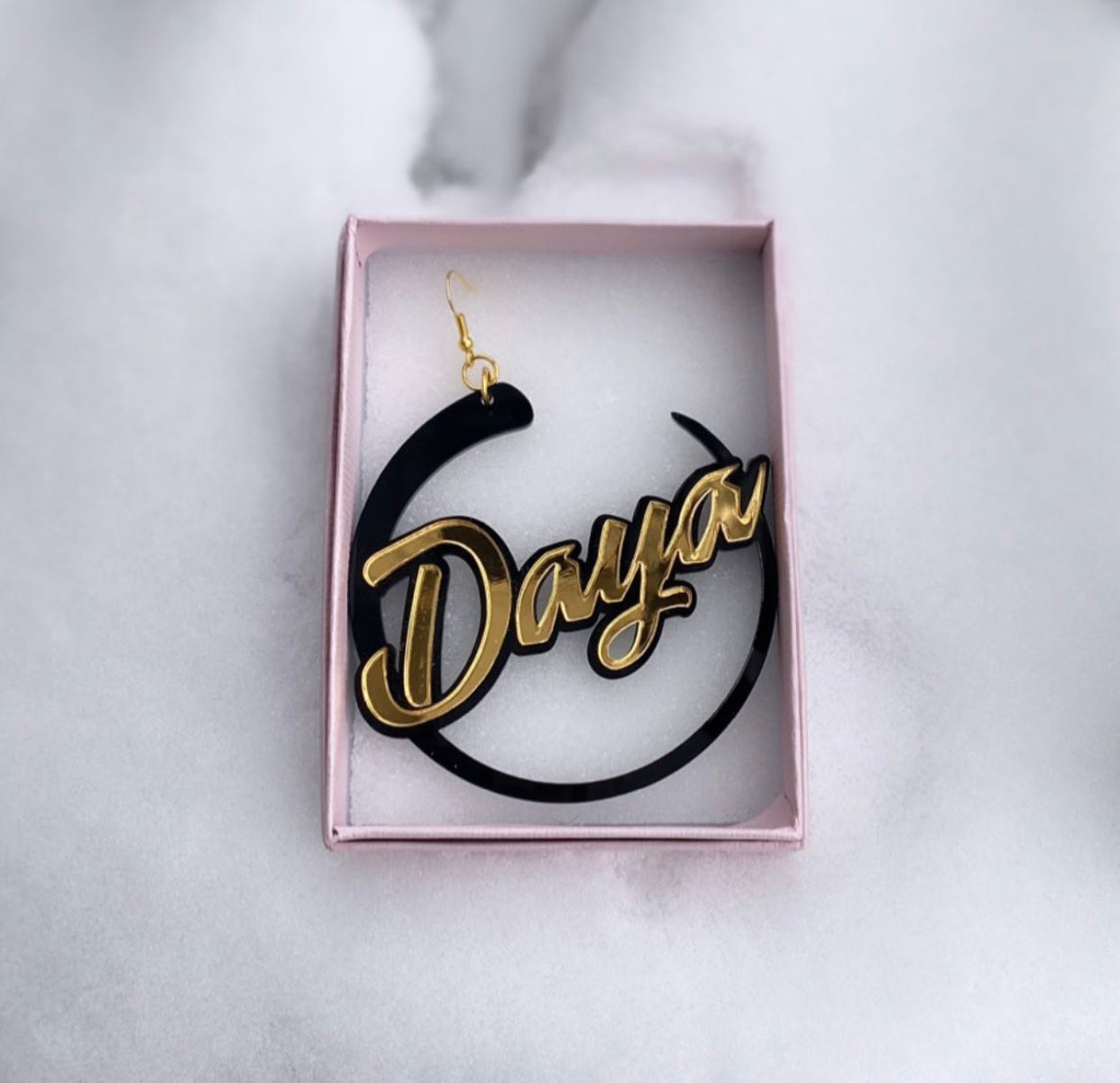 Personalized Quarter Moons Hoops