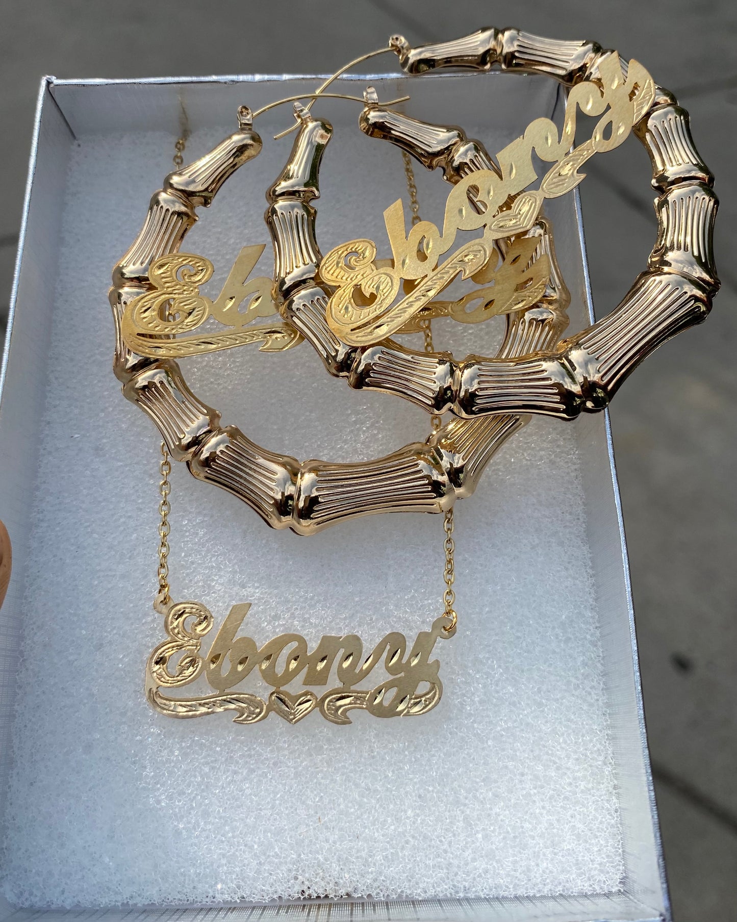 Personalized Bamboos with Necklace & Bracelet Set