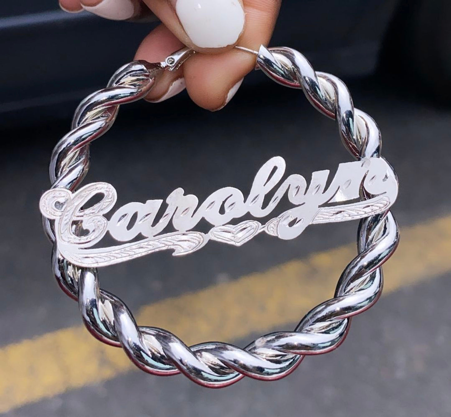 Personalized Twisty Hoops